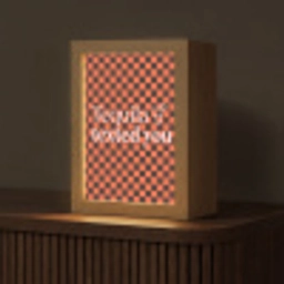 Tequila texted you - Glas - Vierkanten - Oranje Light Box met kabel (Tafellamp) klein -z3d_website
