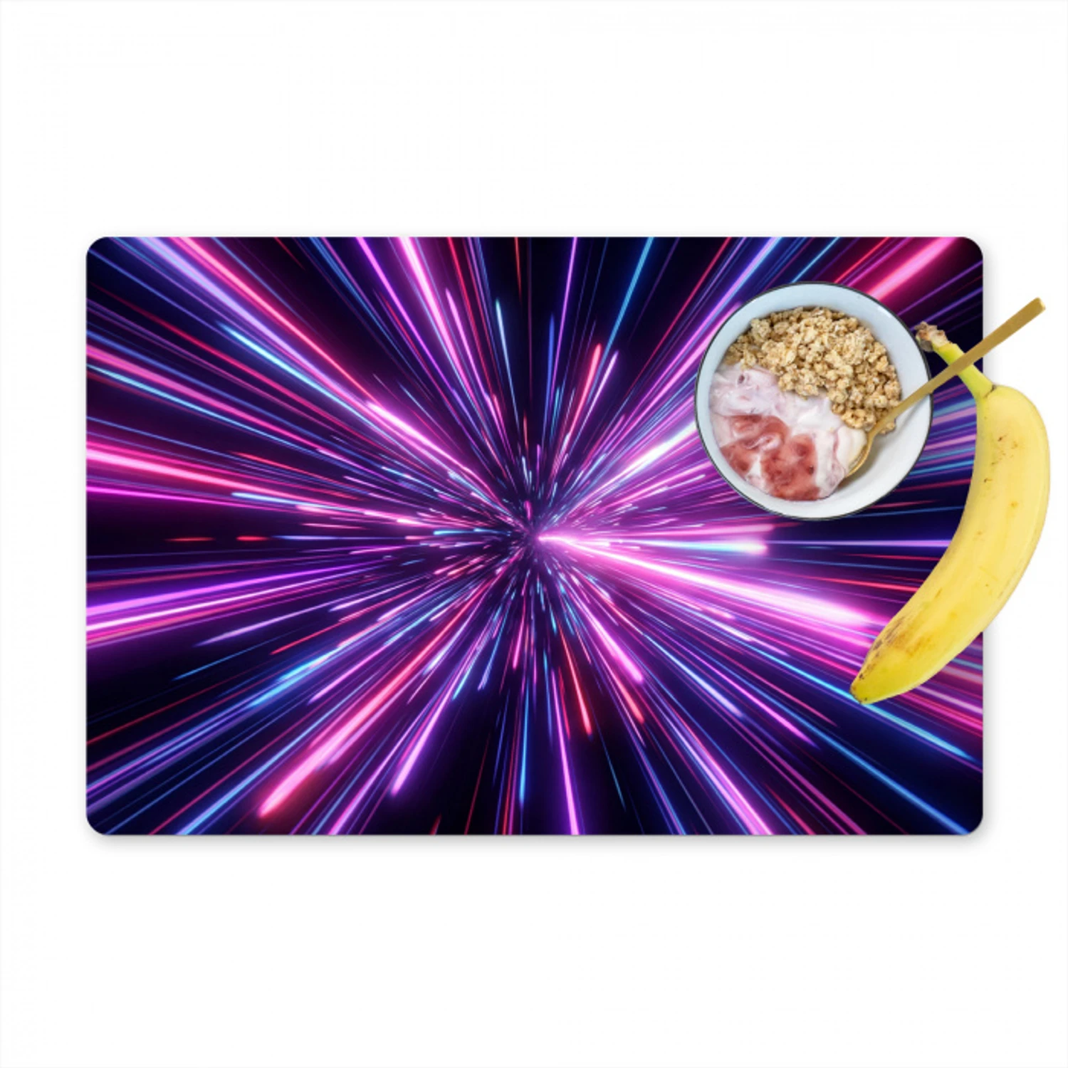 Lichtsnelheid - Ruimte - Roze - Paars Placemat vinyl groot -zzzproduct_Kitchenyeah-website