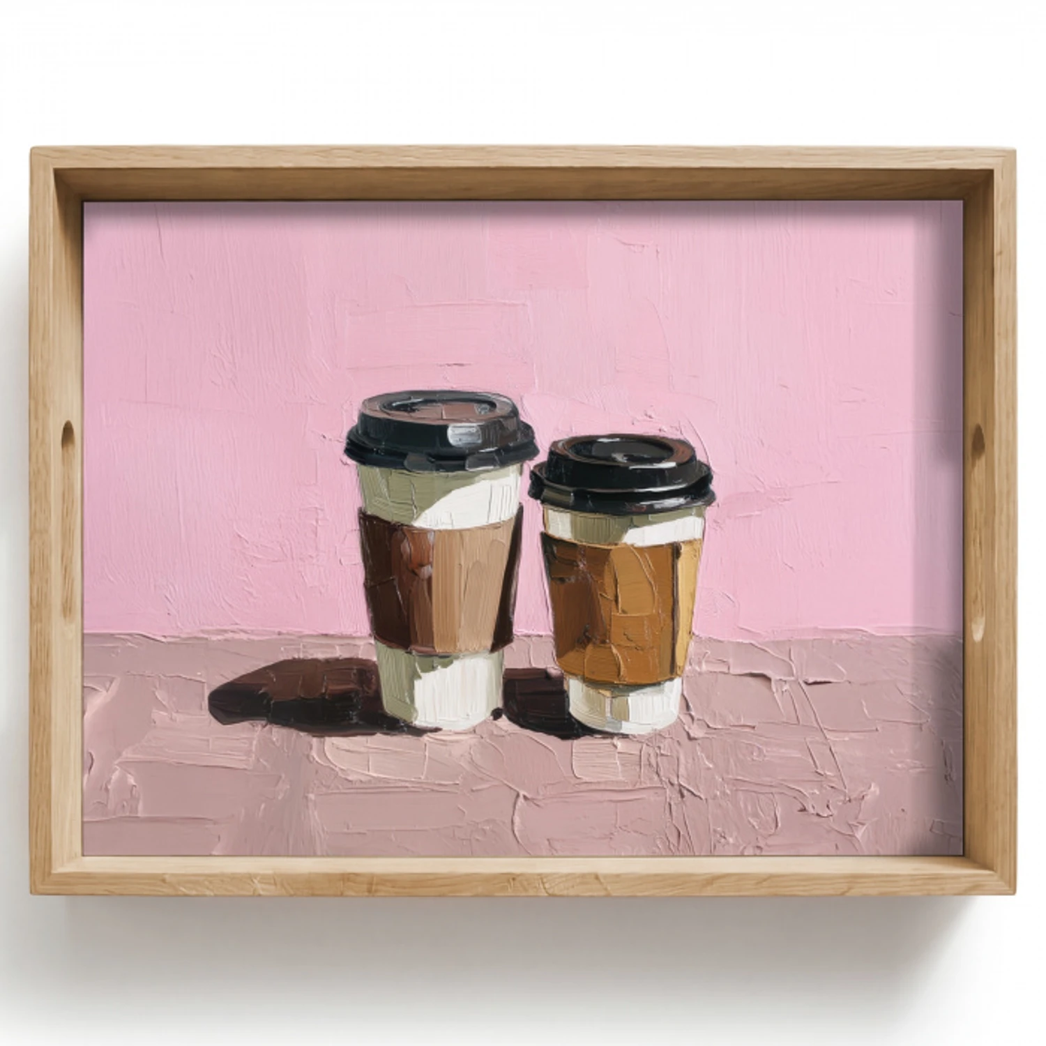 Koffiebekers - Deksel - Verf - Textuur Dienblad Rechthoek middel -z3d_shopping