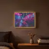 Stad - Neon -  Nacht - Roze - Graffiti Light Box met batterij (Wandlamp) middel -sfeer4