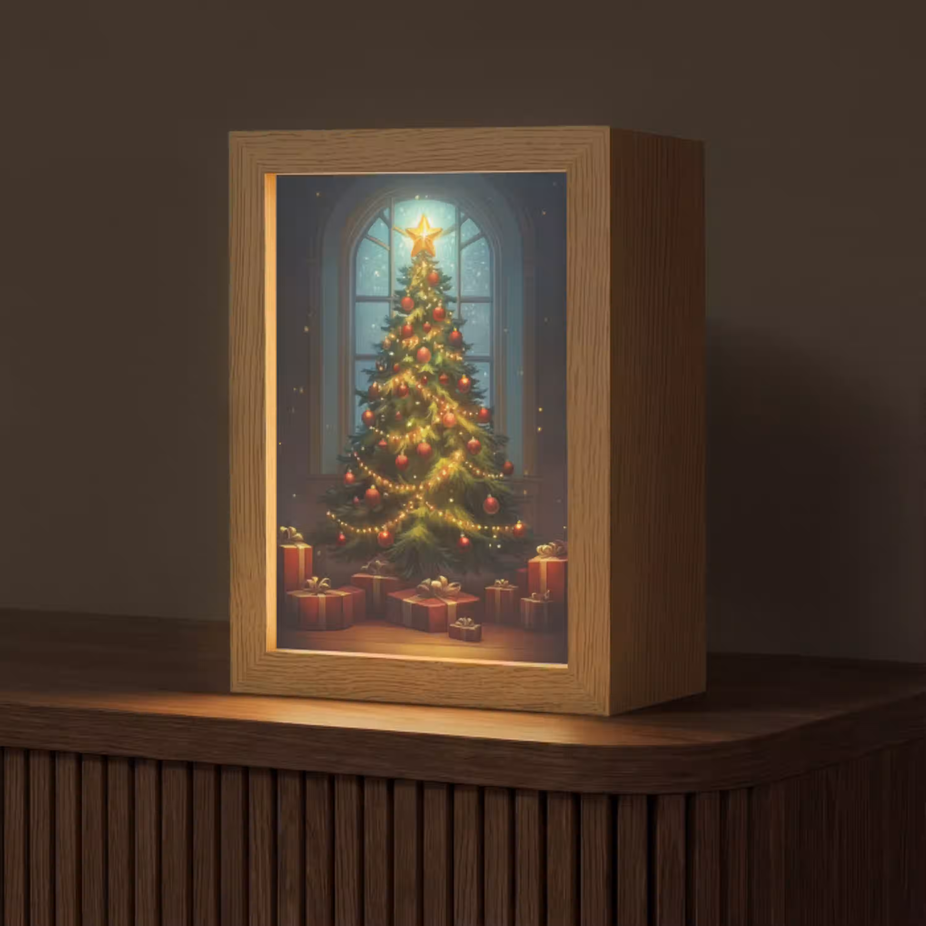 Kerstboom - Cadeau - Kerst - Winter Light Box met kabel (Tafellamp) klein -z3d_website