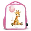Giraffe met roze ballon Kinderrugzak - Roze middel -3d