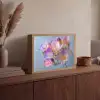 Bloemen - Paars - Overloop - Meeldraden Light Box met batterij (Wandlamp) middel -sfeer2