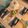 Brug - Mist - Bomen - Water Placemat vinyl groot -zzsfeer5_Kitchenyeah-website