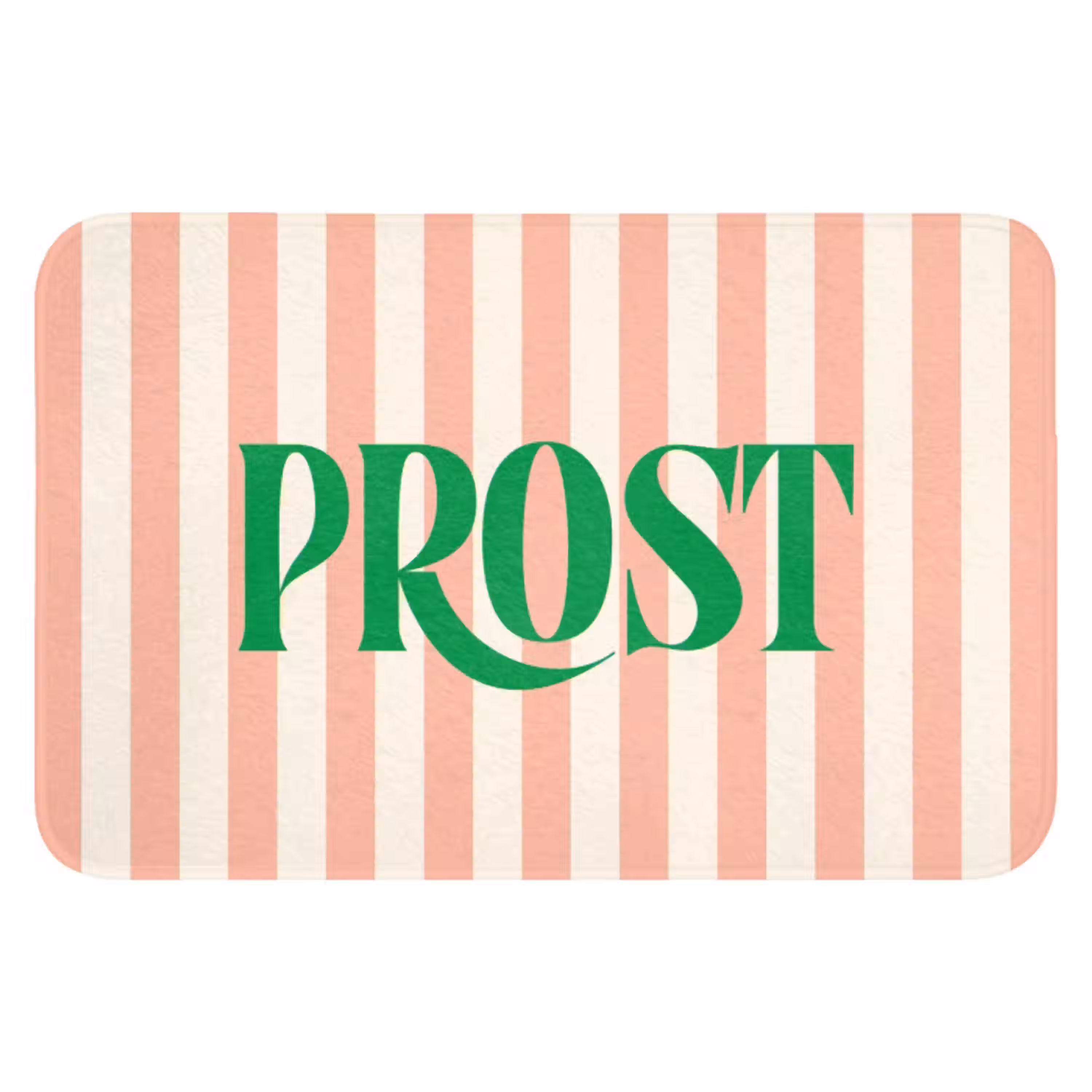 Zachtroze - Groen - Strepen - Prost WCmat klein -3d