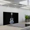Ukelele - Delfts - Blauw - Muziek keuken achterwand spatscherm klein -3d_schuin