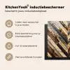 Geschroeid Hout in Visgraat Inductie beschermer vinyl 3mm middel -sfeer2