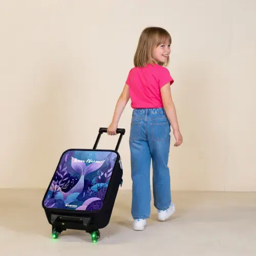 Zeemeermin - Onderwater - Paars - Blauw Kinderkoffer - Zwart klein -sfeer1