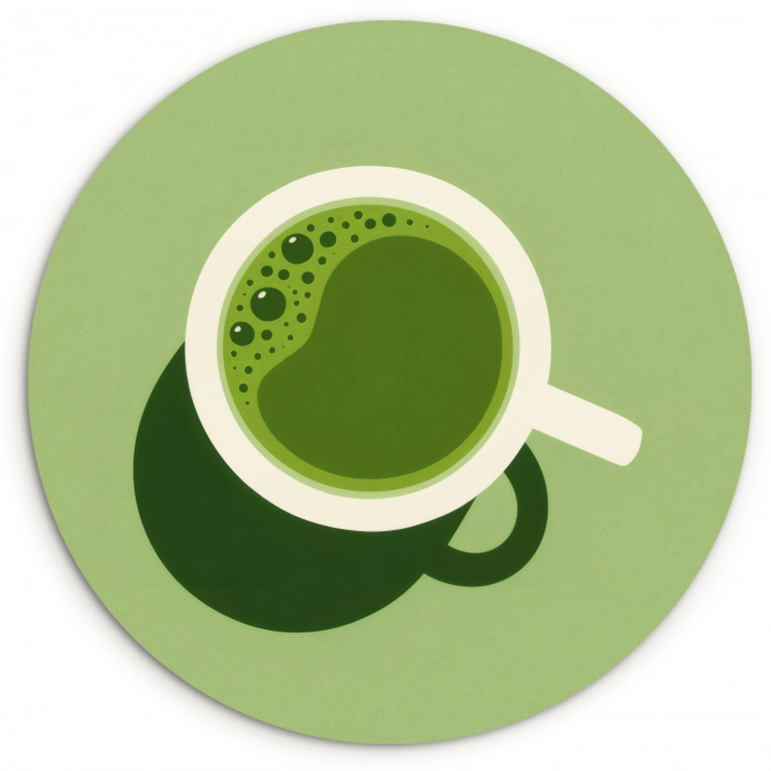 Minimalistisch - Kopjes - Matcha -Groen KitchenYeah - Keuken - Wandcirkel Forex klein -3d