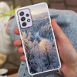 Bos - Bergen - Goud - Winter - Warm Hoesje Samsung Galaxy A52 5G met koord klein -sfeer3