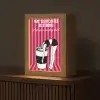 Roze - Strepen - Koffie - Maandag Light Box met kabel (Tafellamp) klein -z3d_website