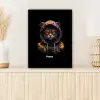 Kat met kleurrijk vest en oranje bril canvas 2cm klein -sfeer5