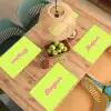 Groen - Roze bonjour - Retro Placemat vinyl groot -zzsfeer5_Kitchenyeah-website