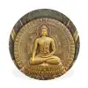 Goud - Boeddha beeld - Spiritueel - Meditatie Wandcirkel kunststof plaat 5mm dik klein -3d