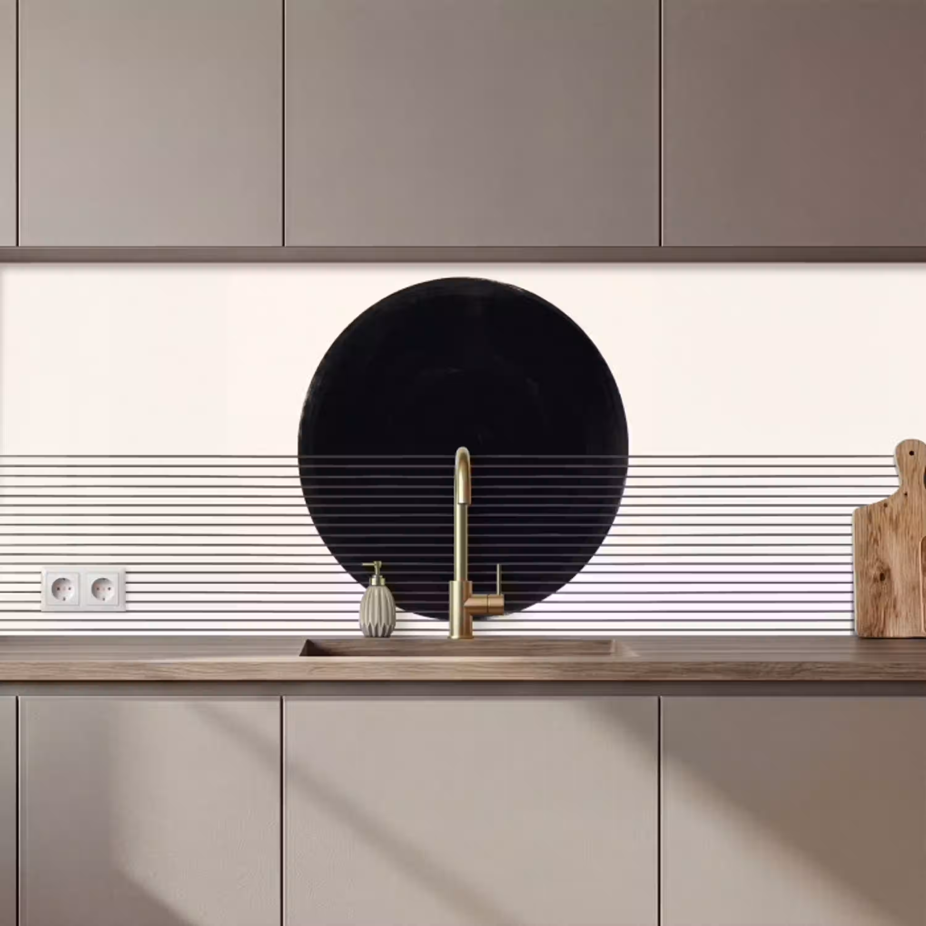 Cirkel - Lijnen - Abstract keuken achterwand 2 middel zz_3dshopping