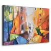 Abstract - Kunst - Schilderij - Kleuren Textielframe - compleet frame klein -3d