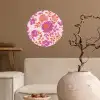 Bloemenpatroon - Roze - Oranje - Bloemen Wandcirkel behangsticker klein -sfeer1