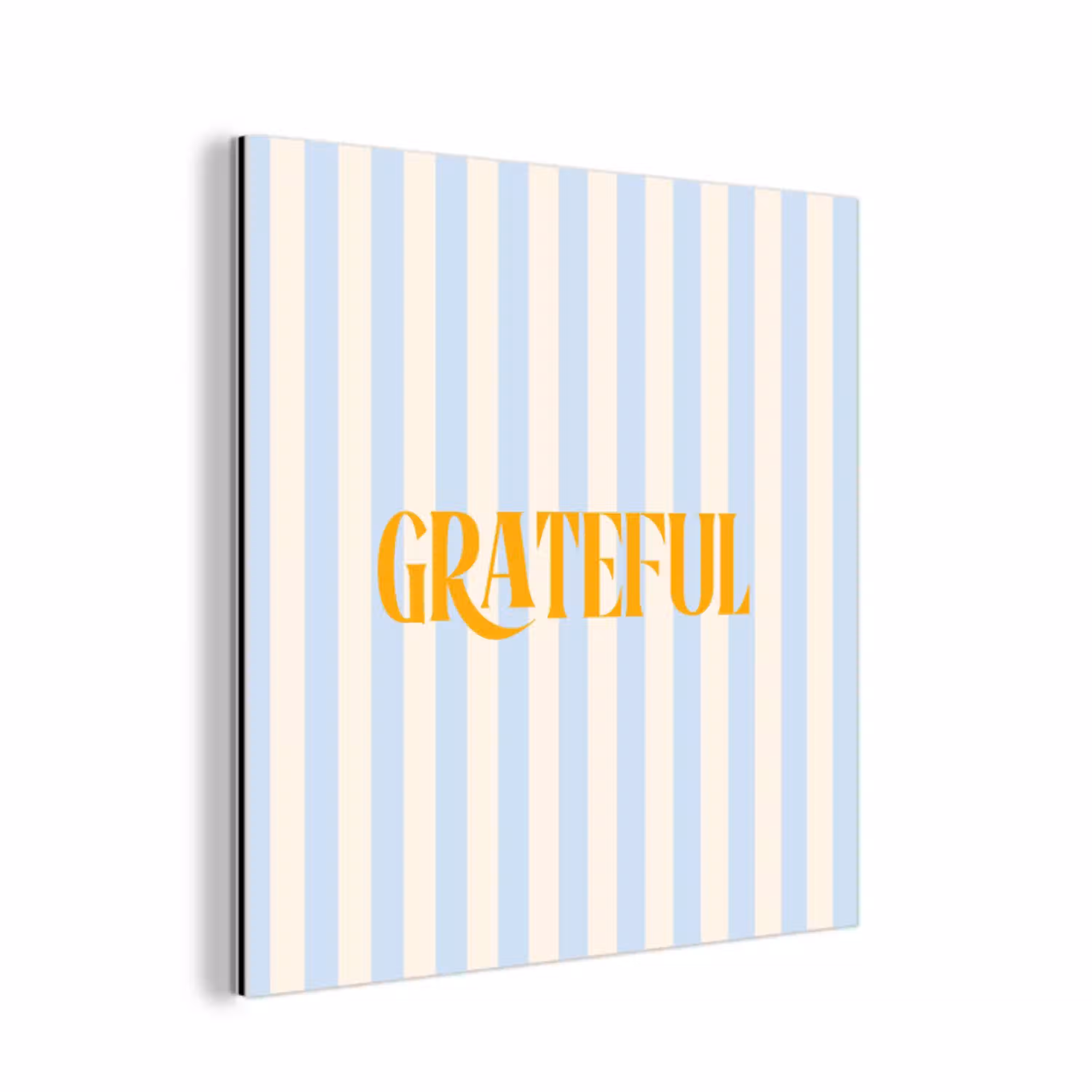 Oranje - Blauw - Strepen - Grateful aluminium wit klein -3d