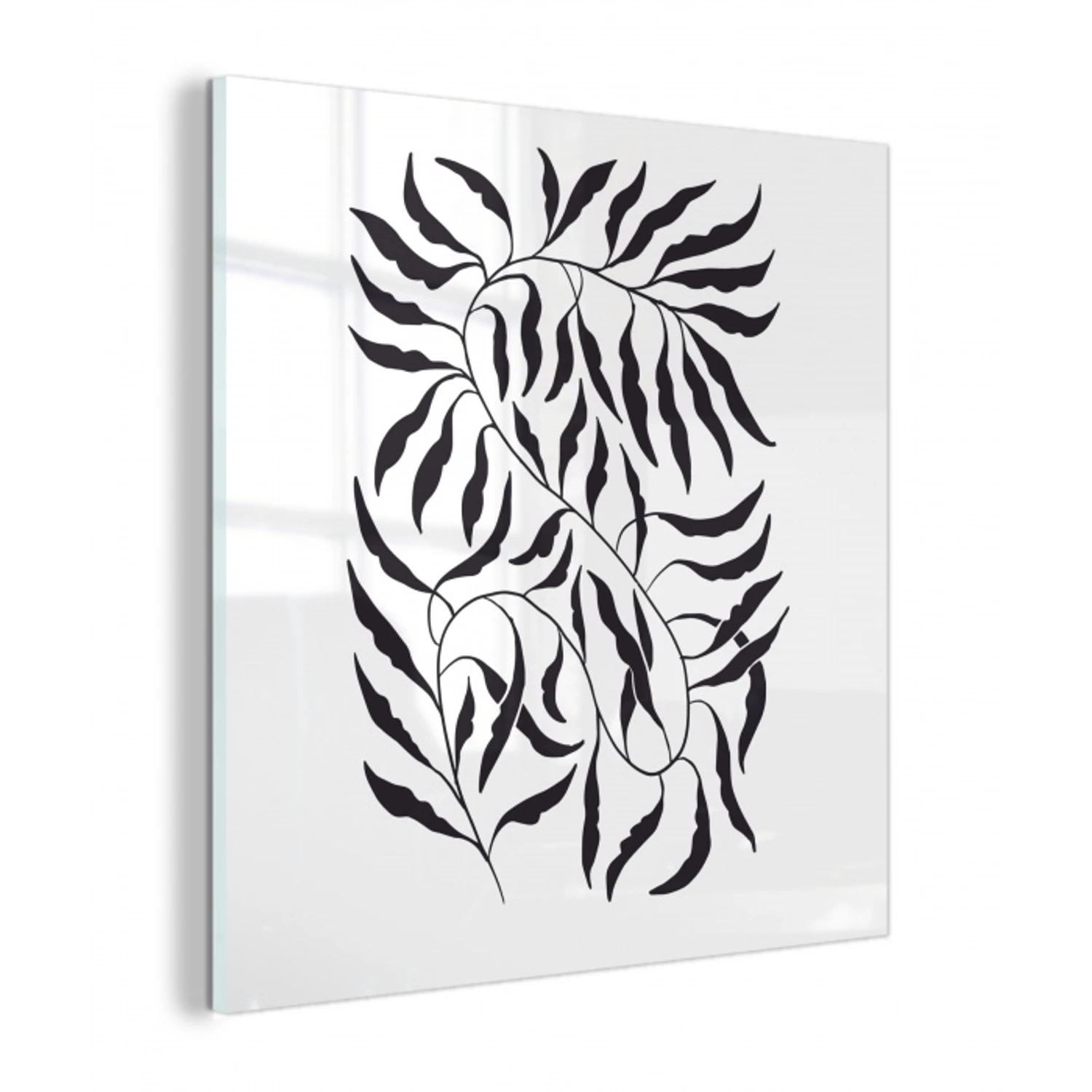 Bladeren - Planten - Bohemian - Wit - Abstract plexiglas 5mm klein -z3d