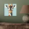 Giraffe - Illustratie - Bruin - Minimalistisch aluminium wit klein -sfeer2