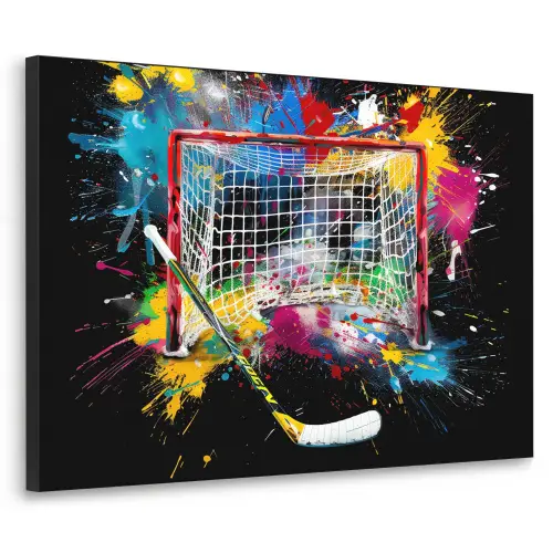 Graffiti - Sport - IJshockey - Hockey goal Textielframe zwart klein -3d