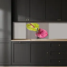 Planten - Anthurium - Groen - Roze keuken achterwand 2 middel -sfeer1