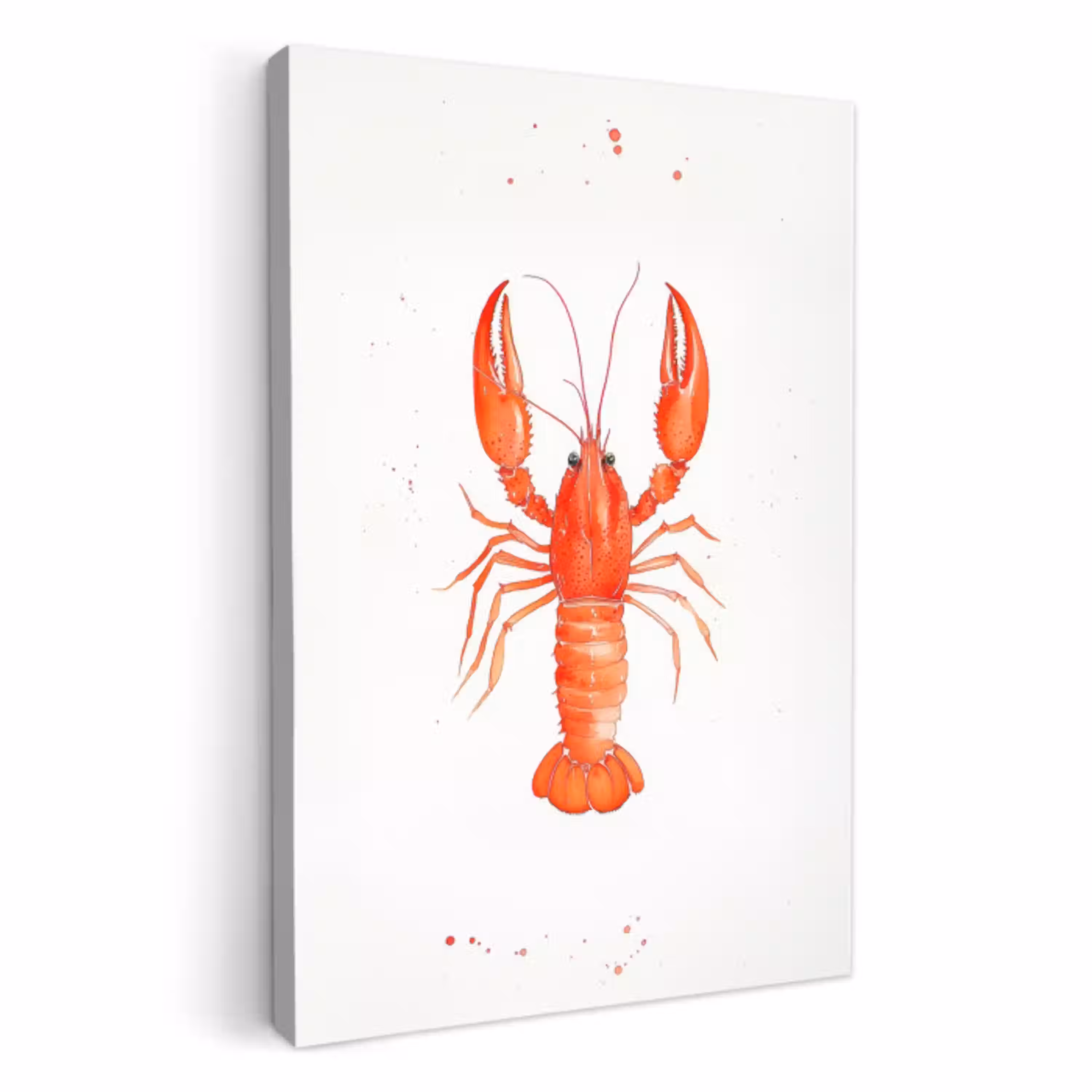 Kreeft - Waterverf - Aquarel - Oranje KitchenYeah - Keuken - Canvas klein -3d