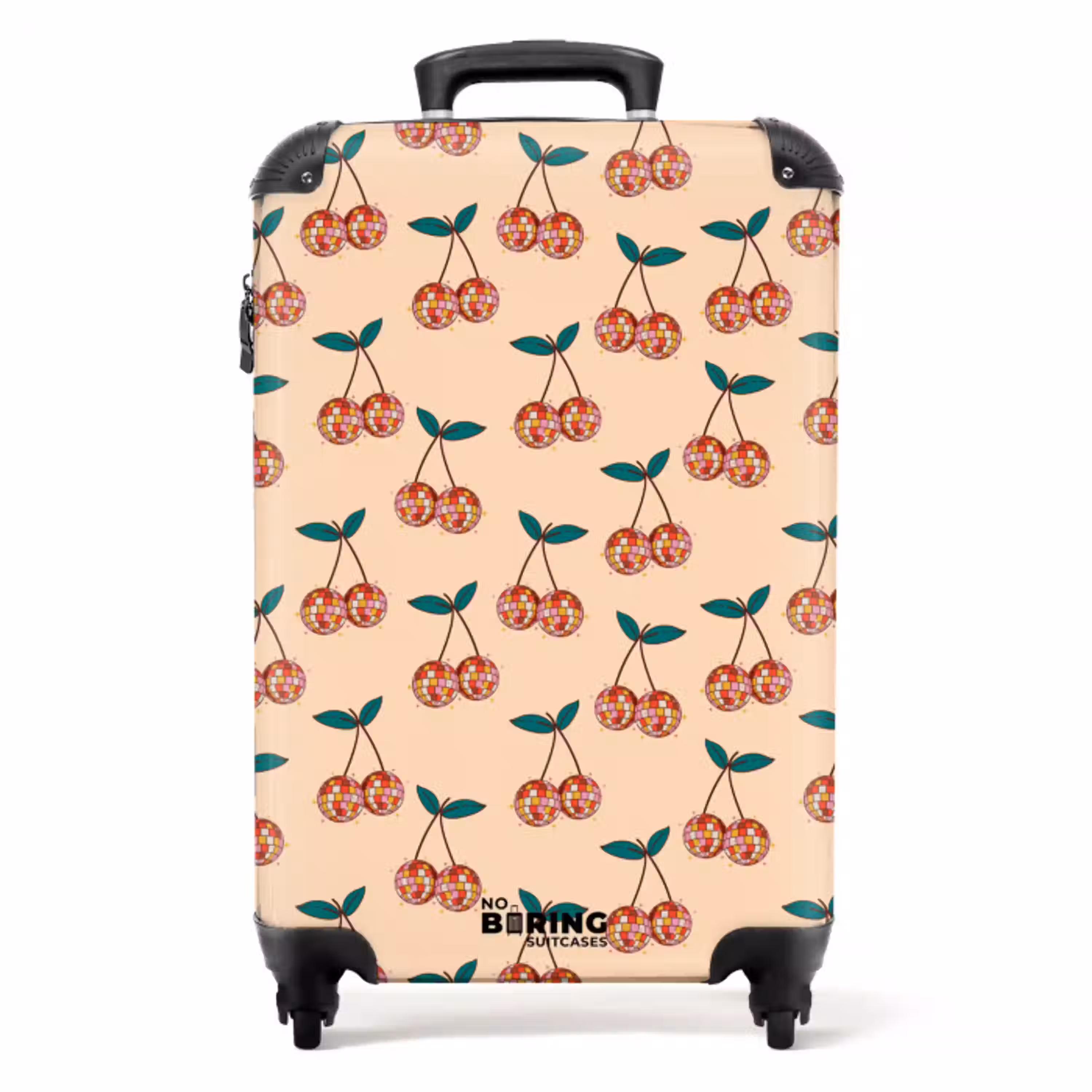 Retro disco kersen patroon kleurrijk NBS - Handbagage koffer - Volwassenen Unisex middel -productfoto_recht