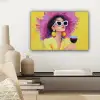 Vrouw - Hoed - Paars - Wijn canvas 2cm klein -sfeer6