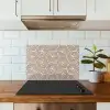 Beige - Bruin - Patroon - Strepen keuken achterwand spatscherm klein 900 -sfeer2