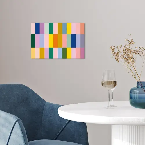 Stroken - Blauw - Patroon - Abstract poster papier klein -sfeer3