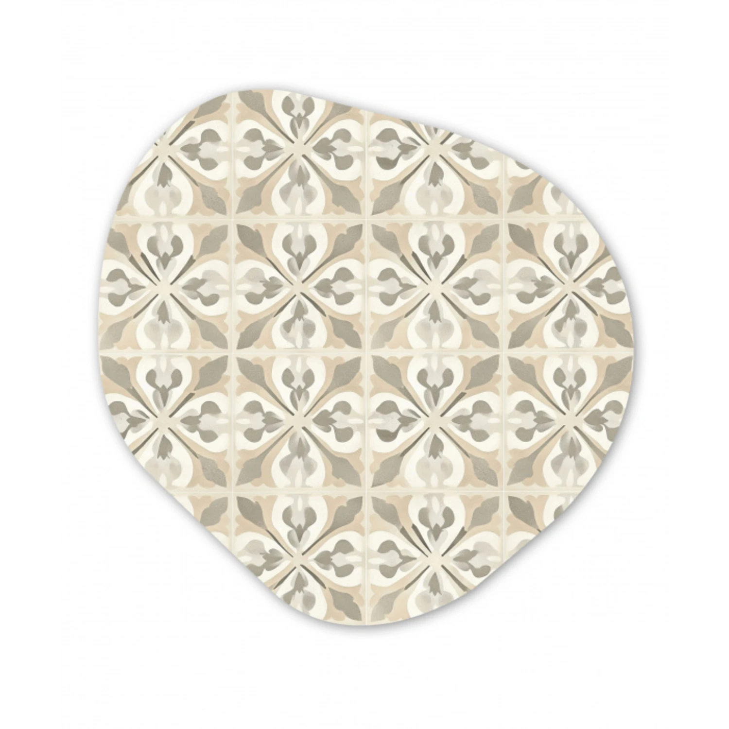 Tegel - Motief - Beige Wandcirkel Organisch Aluminium middel 851 -3d