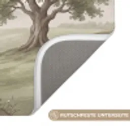 Heuvellandschap - Bomen - Natuur - Groen Badmat klein -USP_AntislipDE