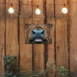 Schotse hooglander - Neus - Bruin tuinposter los doek klein -sfeer1