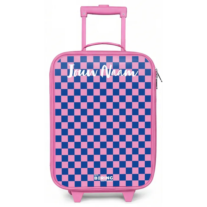 Blokjes - Blauw - Roze Kinderkoffer - Roze klein -zz3dotto