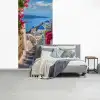 Santorini - Bloemen - Griekenland fotobehang vinyl groot -slaapkamer