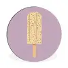Beige - Ijsje - Spikkels Wandcirkel aluminium klein -3d