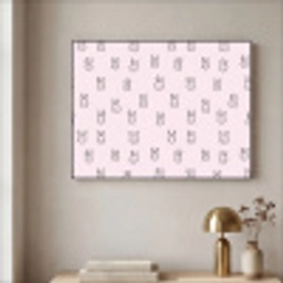Konijnen - Minimalistisch - Roze Textielframe zwart klein 947 -sfeer2