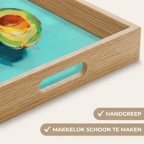Avocado - Groen - Pit - Schaduw Dienblad Rechthoek middel -USP_HandgreepNL