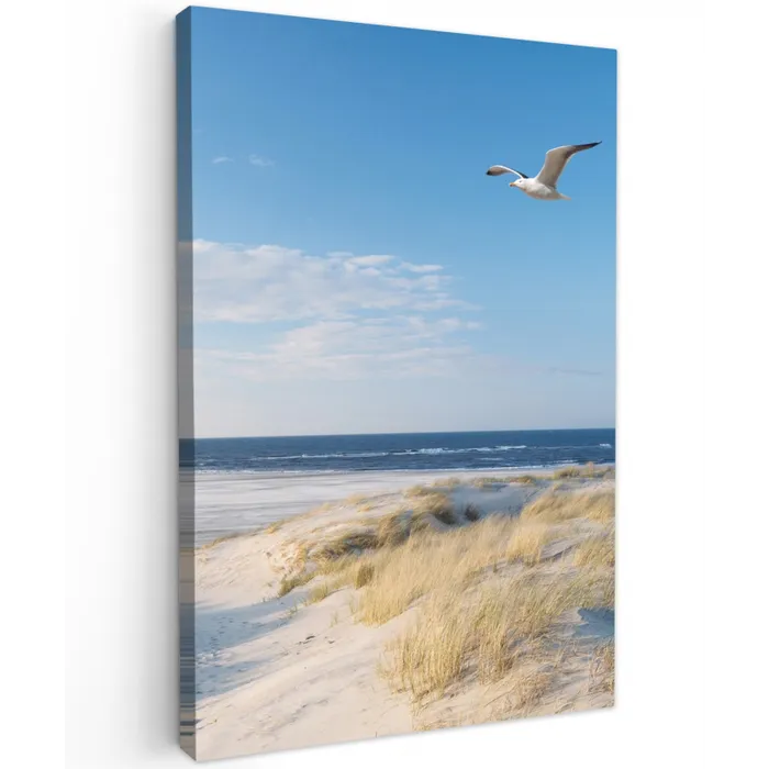 Mooie Strandvlucht Tuinposter op houten frame 2 cm dik klein -3d
