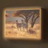 Zebra's - Savannelandschap - Gras Light Box met batterij (Wandlamp) middel -z3d_website