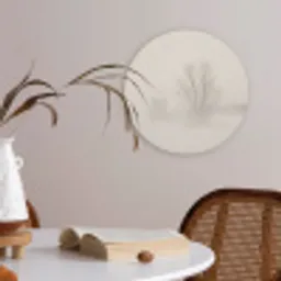 Boom - Mist - Sneeuw - Winter - Minimalistisch Akoestische PET Vilt - Rond klein -sfeer3