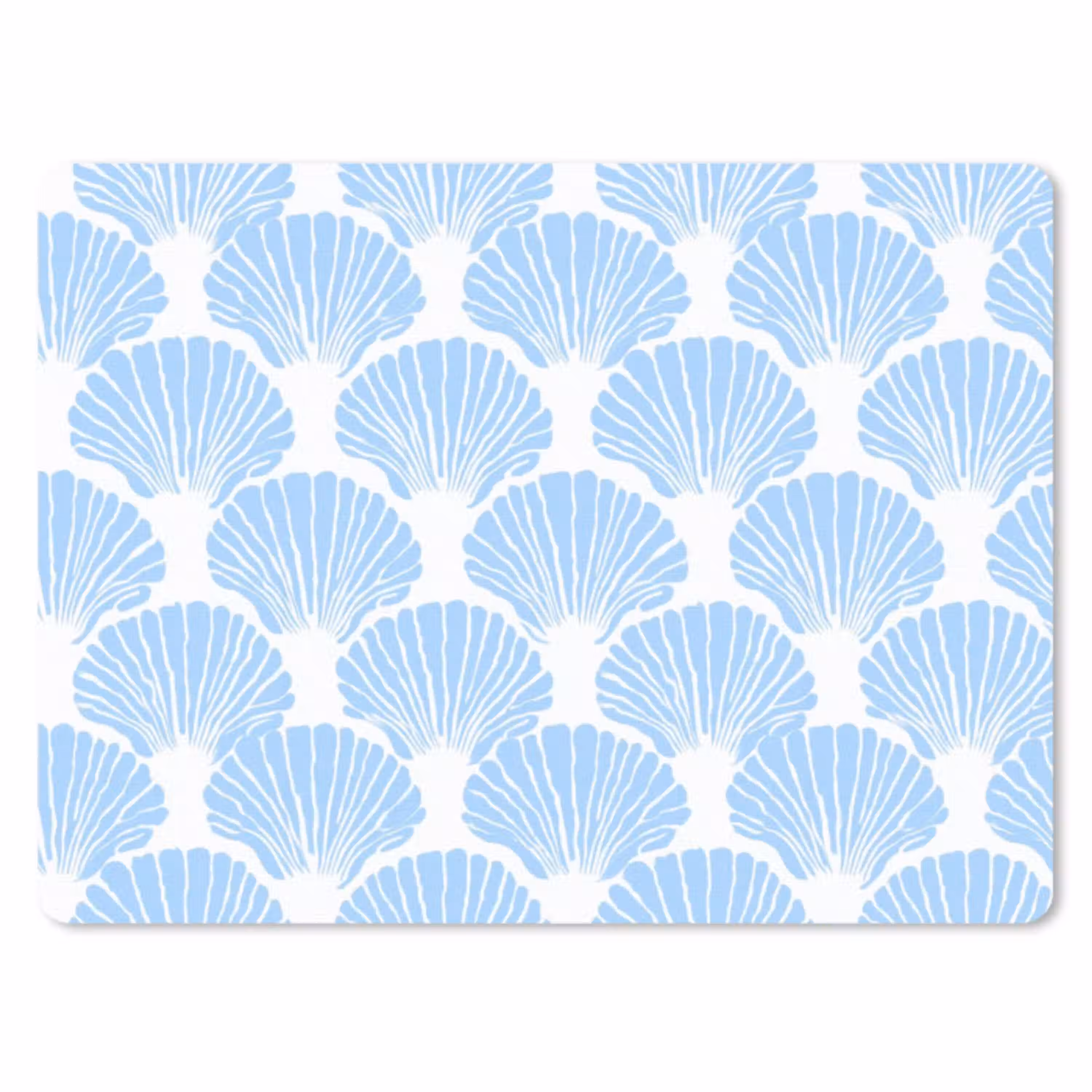 Blauw - Wit - Schelpen - Grafisch - Structuur muismat rubber klein 262 -3d