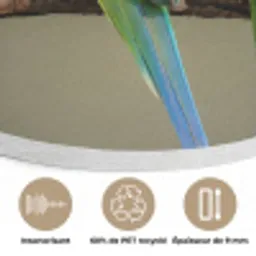 Papagaai - Tak - Natuur - Kleurrijk Akoestische PET Vilt - Rond klein -closeup_FR