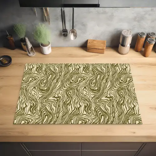 Abstract - Marmer - Groen Inductie beschermer vinyl 3mm klein 276 -sfeer5