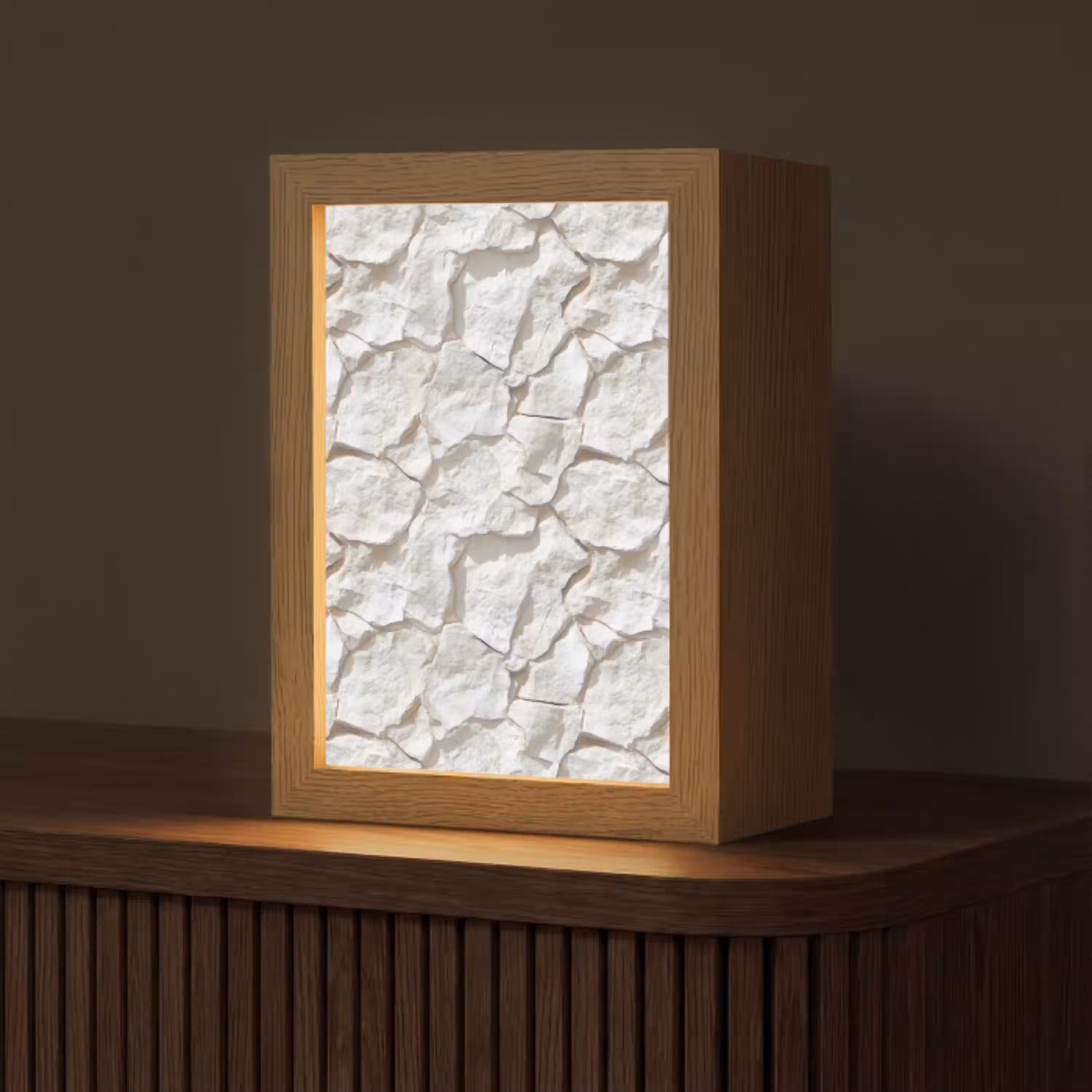 Structuur - Rots - Wit Light Box met kabel (Tafellamp) klein 925 -z3d_website