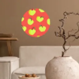 Appels - Modern - Groen Wandcirkel behangsticker klein 186 -sfeer1