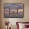 Zonsondergang - Moskee - Wolken - Islamitisch Textielframe zwart klein -sfeer1