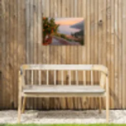 Middelandse zee - Sinaasappel - Heuvels - Zee Tuinposter op houten frame 2 cm dik klein -sfeer4