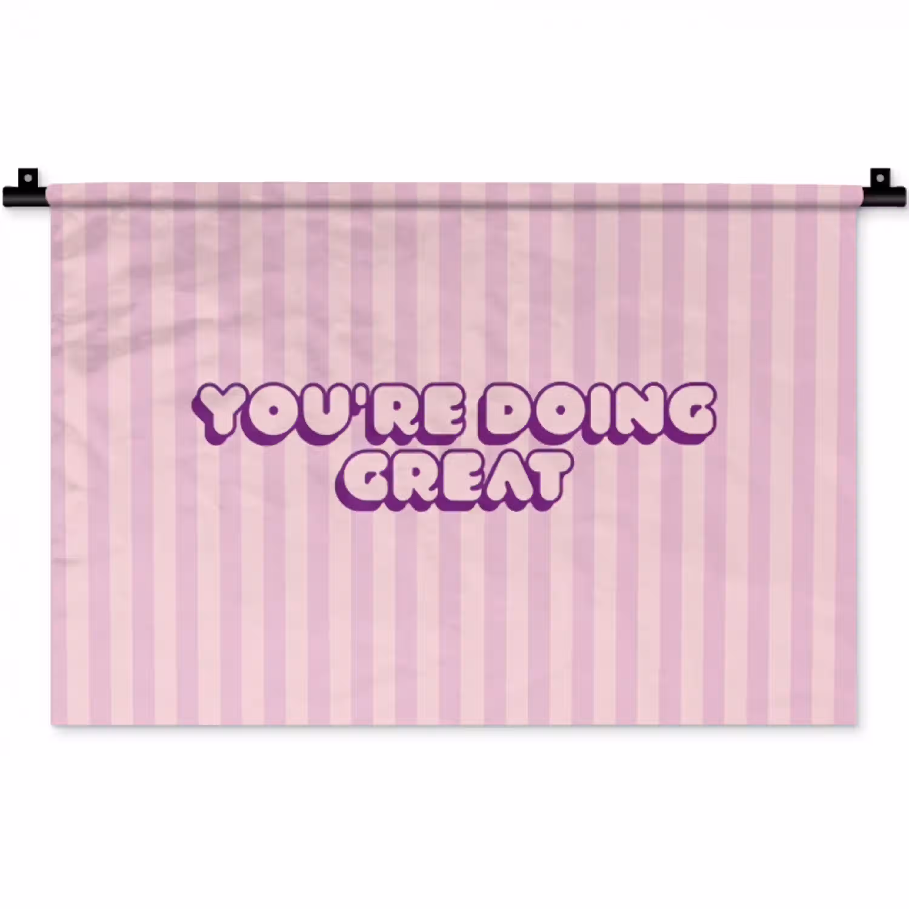 Paars - Strepen - You're doing great - Schaduw Wandkleed katoen klein -zz3d